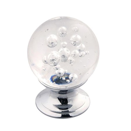 Belwith Products 1.25 in. Gemstone Cabinet Knob, Glass with Chrome BWHH075809 GLCH